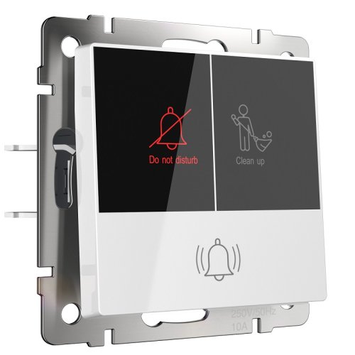 Выключатель кнопочный для отелей без рамки Werkel 1-кл. белый глянцевый картинка